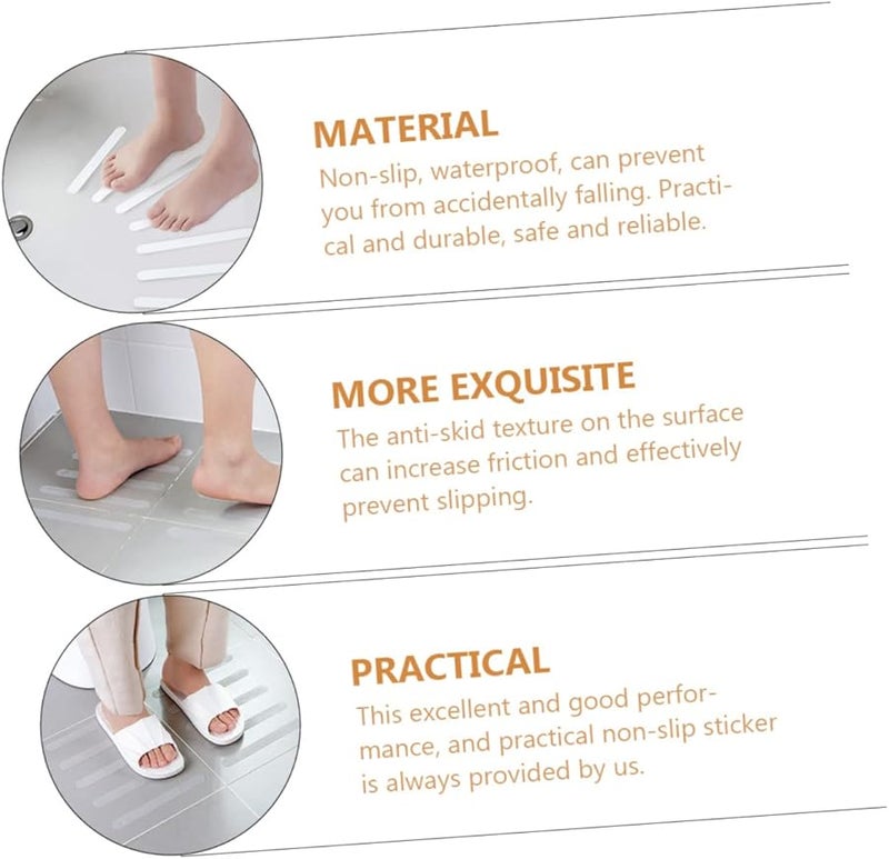 Veemoon 12 Pack Non Slip Bath Stickers White for Bathtub Shower Stairs Safety - Image 5